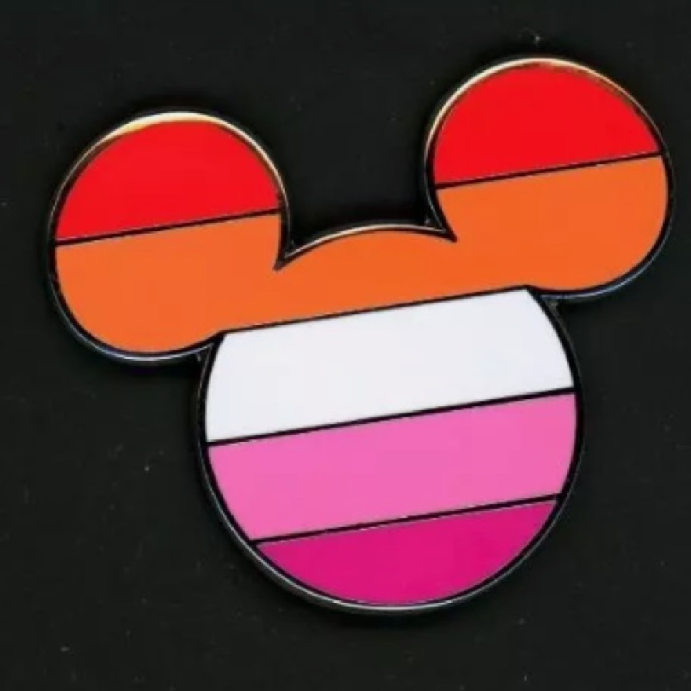 LGBTQ+ WLW / Lesbian Pride Flag Mickey Ears Icon Rainbow Collection Disney Pin - Picture 4 of 10